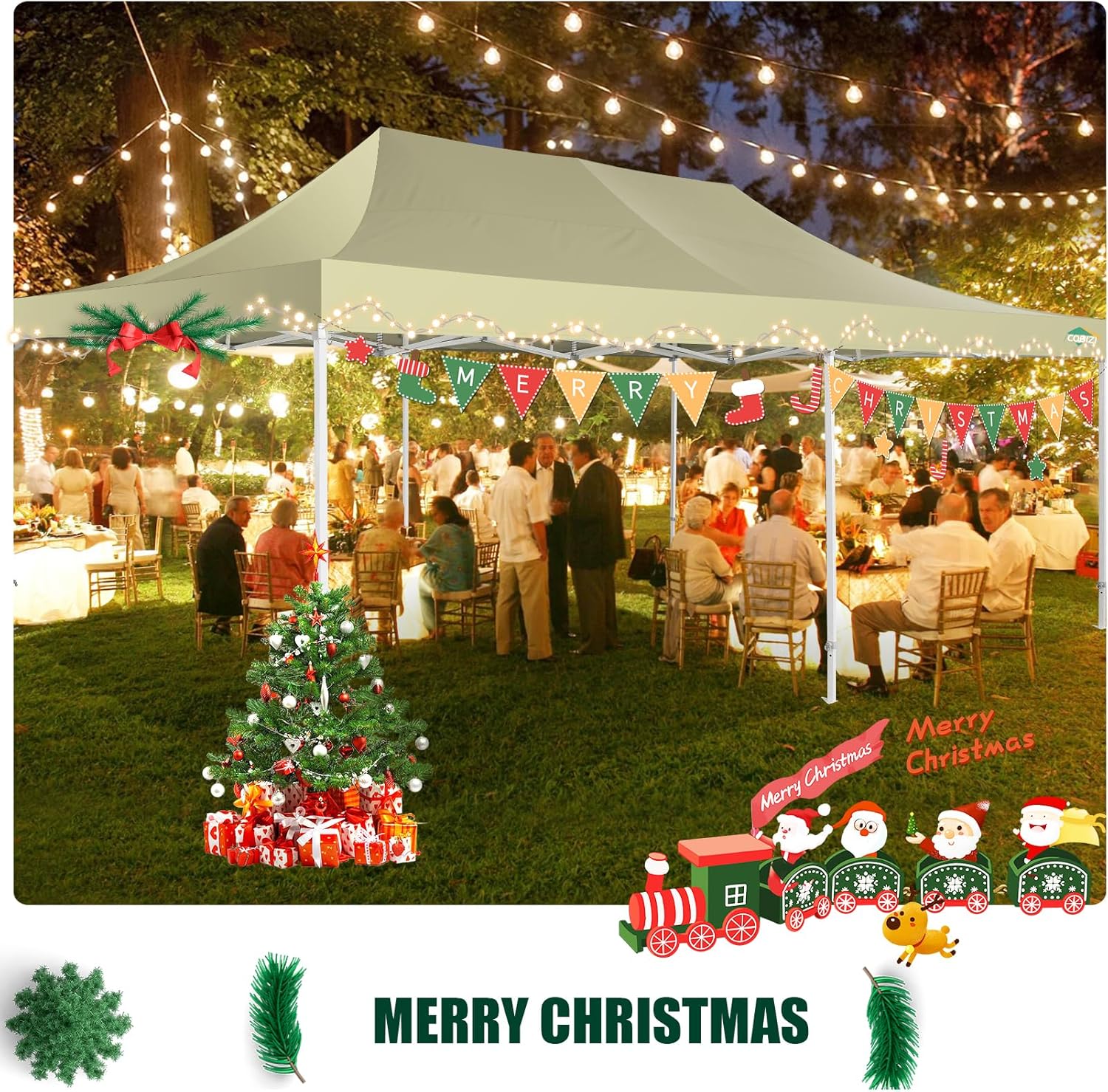 COBIZI 10x20 Heavy Duty Pop up Canopy Tent 6 sidewalls Commercial Canopy Wedding Party Tents