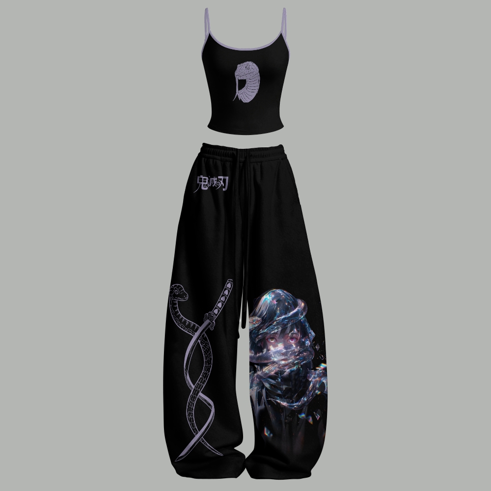 Demon Slayer Top & Elasticated Trousers Two-Piece Set