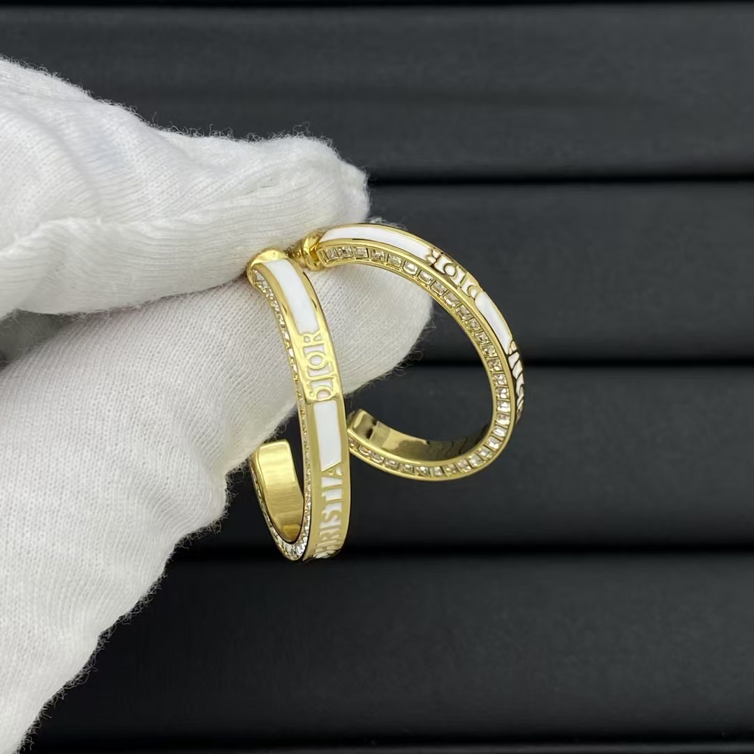 Dior Hoop Enamel Earrings - Original Replica Club