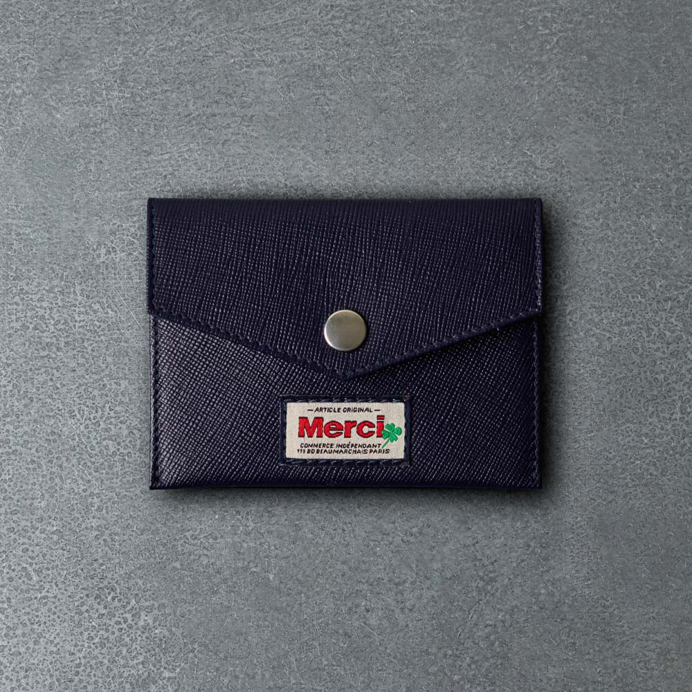 Merci - Porte Carte à Rabat - Marine