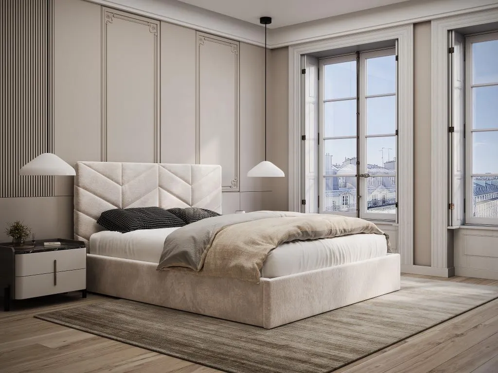 Canapé abatible de 140x190 cm - Tela texturizada - Crema Colchón - Homepleno 77243wlmx