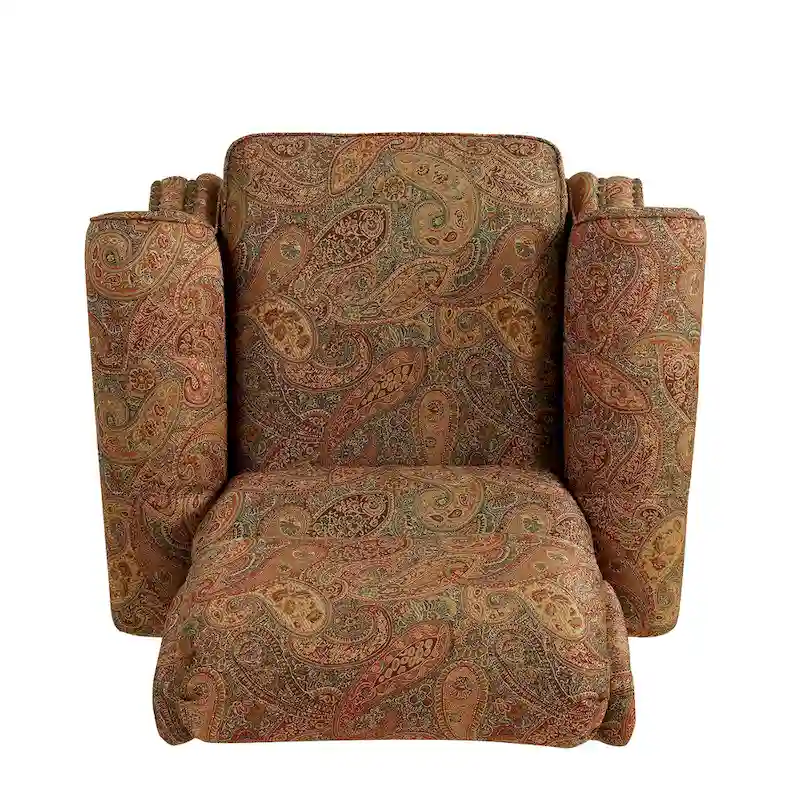 Push Back Recliner Chair with Padded Cushion and Solid Wood Legs