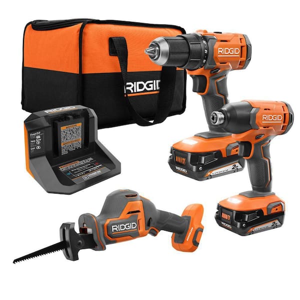18V Cordless 2-Tool Combo Kit with Drill/Driver. Impact Driver. (2) Batteries. Charger. Bag. SubC One-Handed Recip Saw