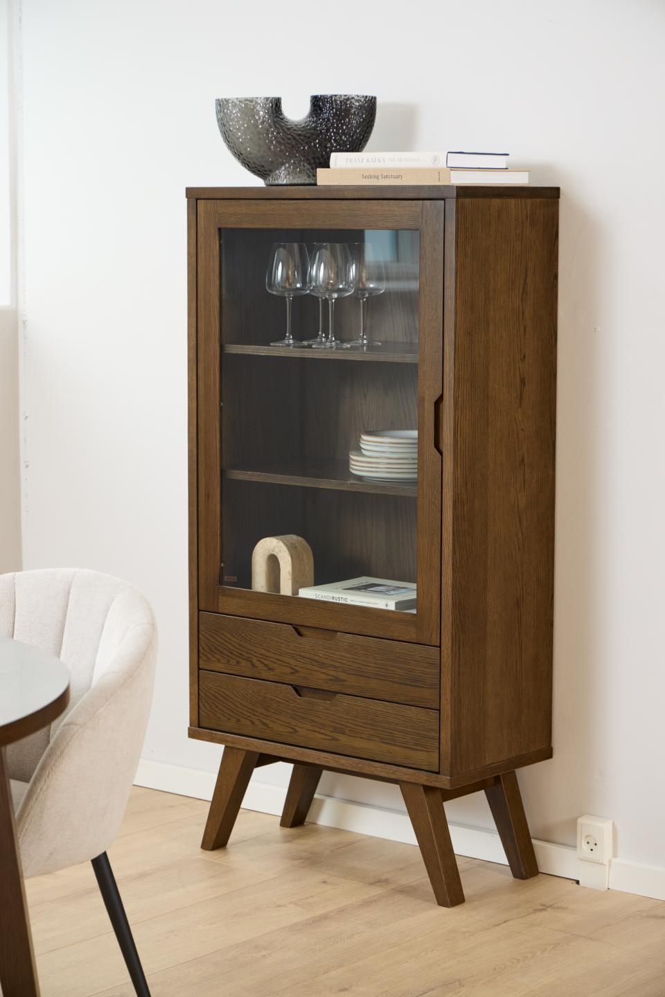 Rebellenclub Mala Vitrinekast - Donker Eiken