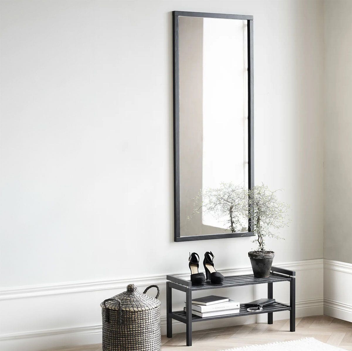 Rowico Home Confetti Houten Schoenenrek - B 80 cm - Zwart eiken