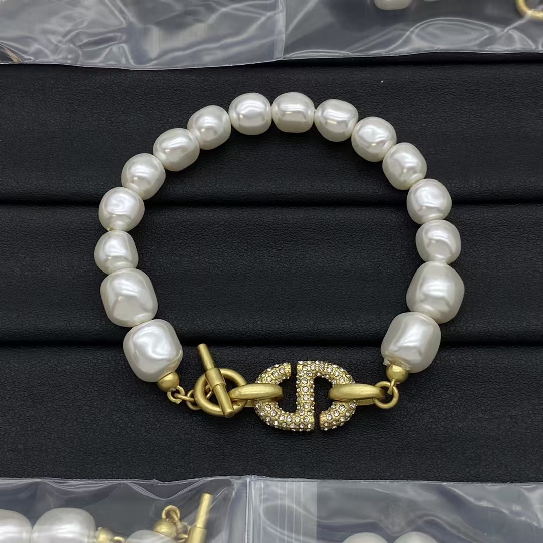 Dior CD OT Clasp Baroque Pearl Bracelet - Original Replica Club