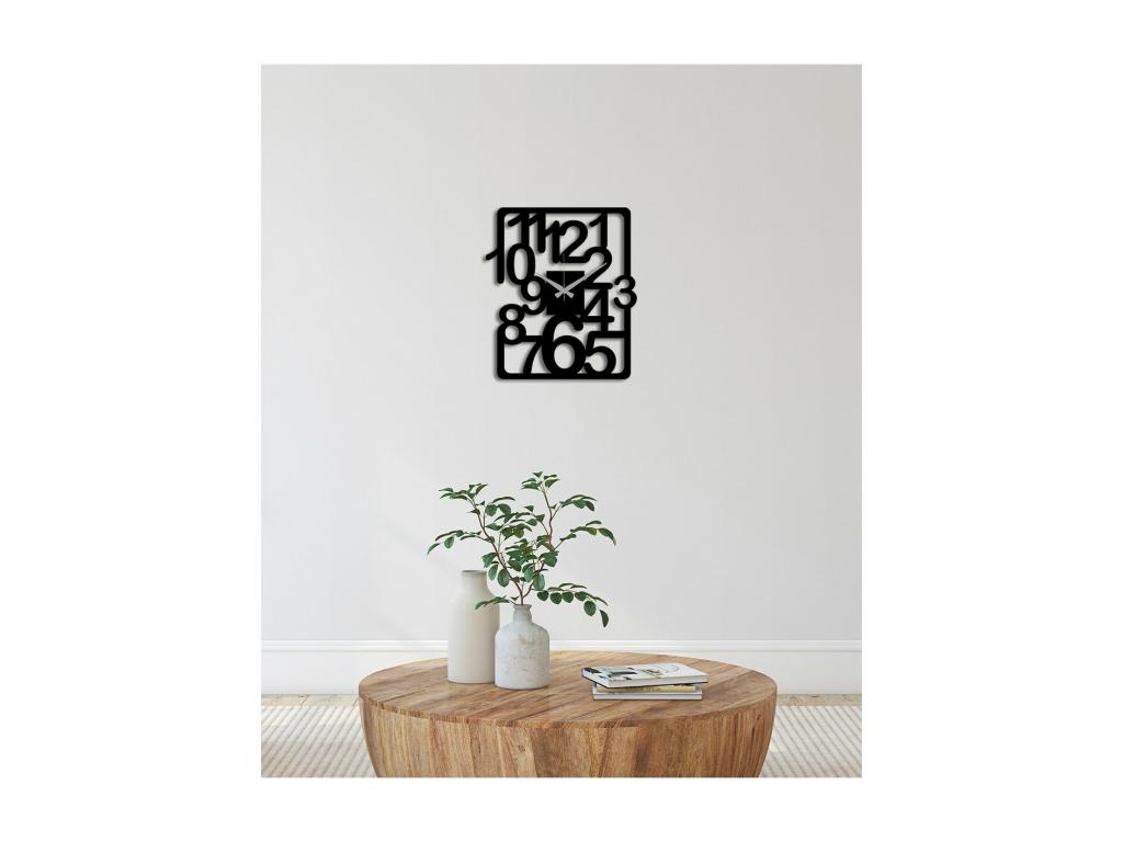 Reloj de Pared Números 21, Negro, 40x0,15x45 cm, Tucasago
