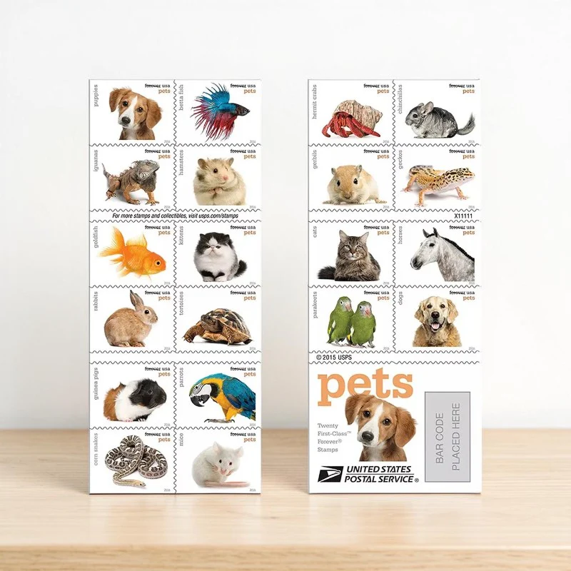 2016 Pets Series First Class -Forever Postage Stamps(100 Stamps 5 Books)