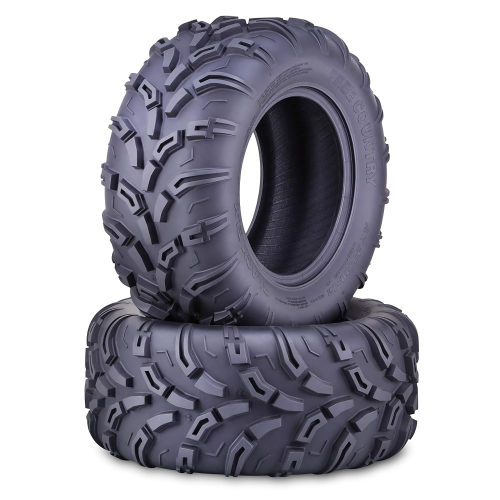 Free Country ATV Tires 24X10-12 6PR Black Elk Mud All Terrain 10610, Set 2