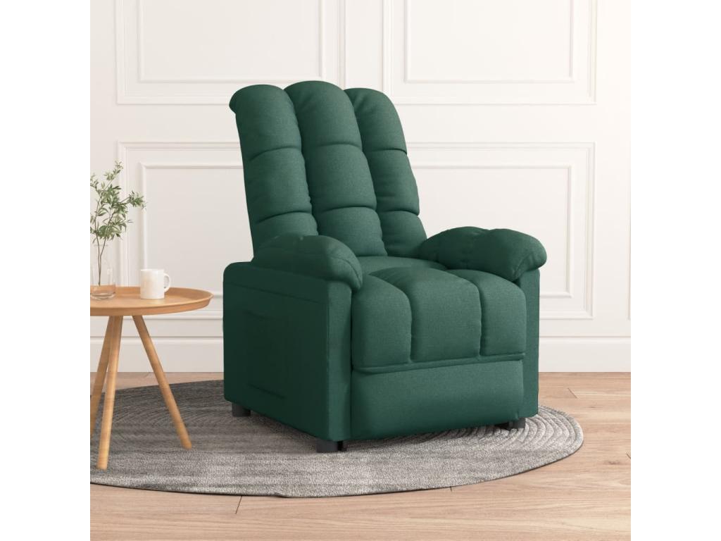 Sillón reclinable de tela verde oscuro