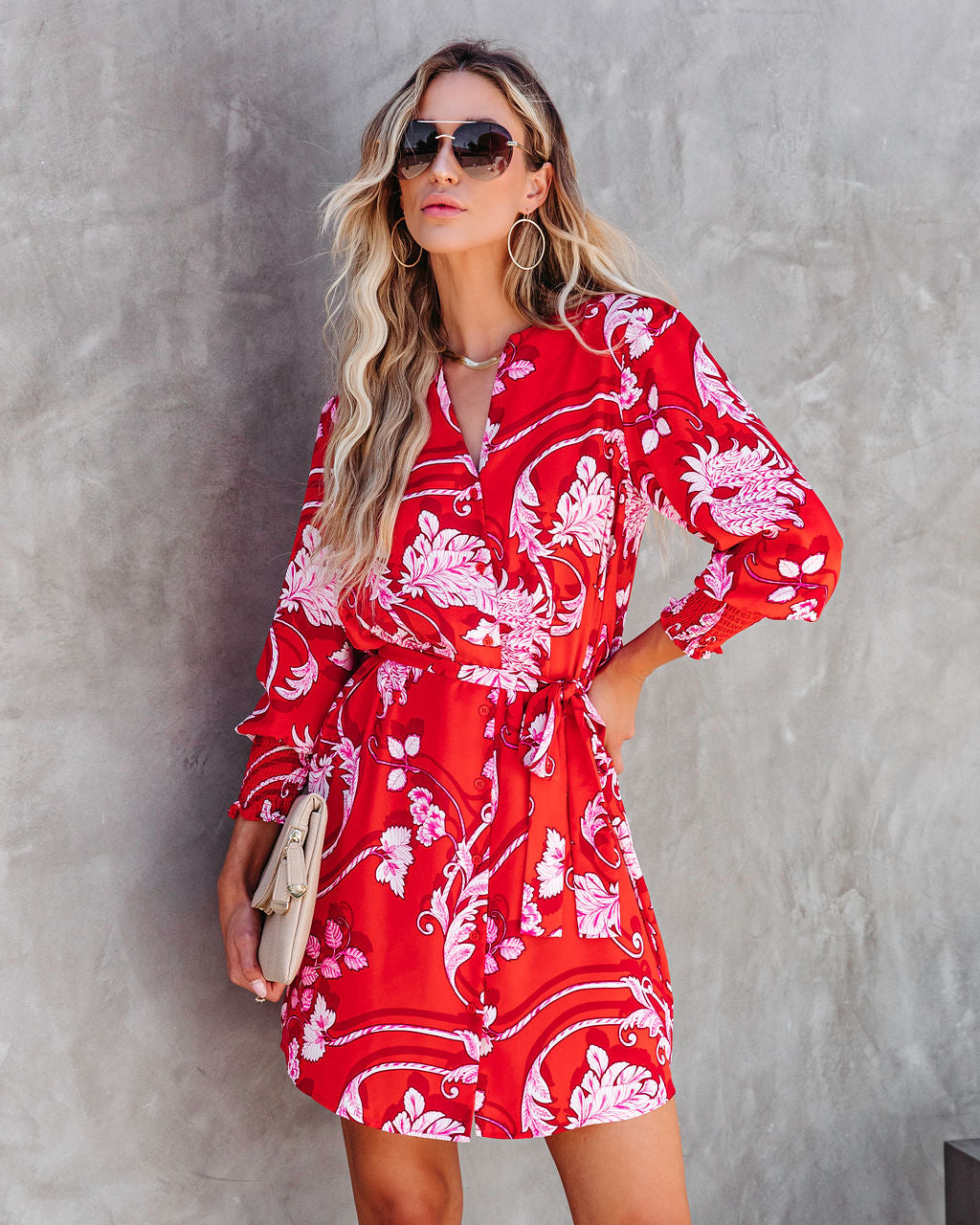 Drew Printed Button Down Shirt Dress - SALE - Se7enfashion