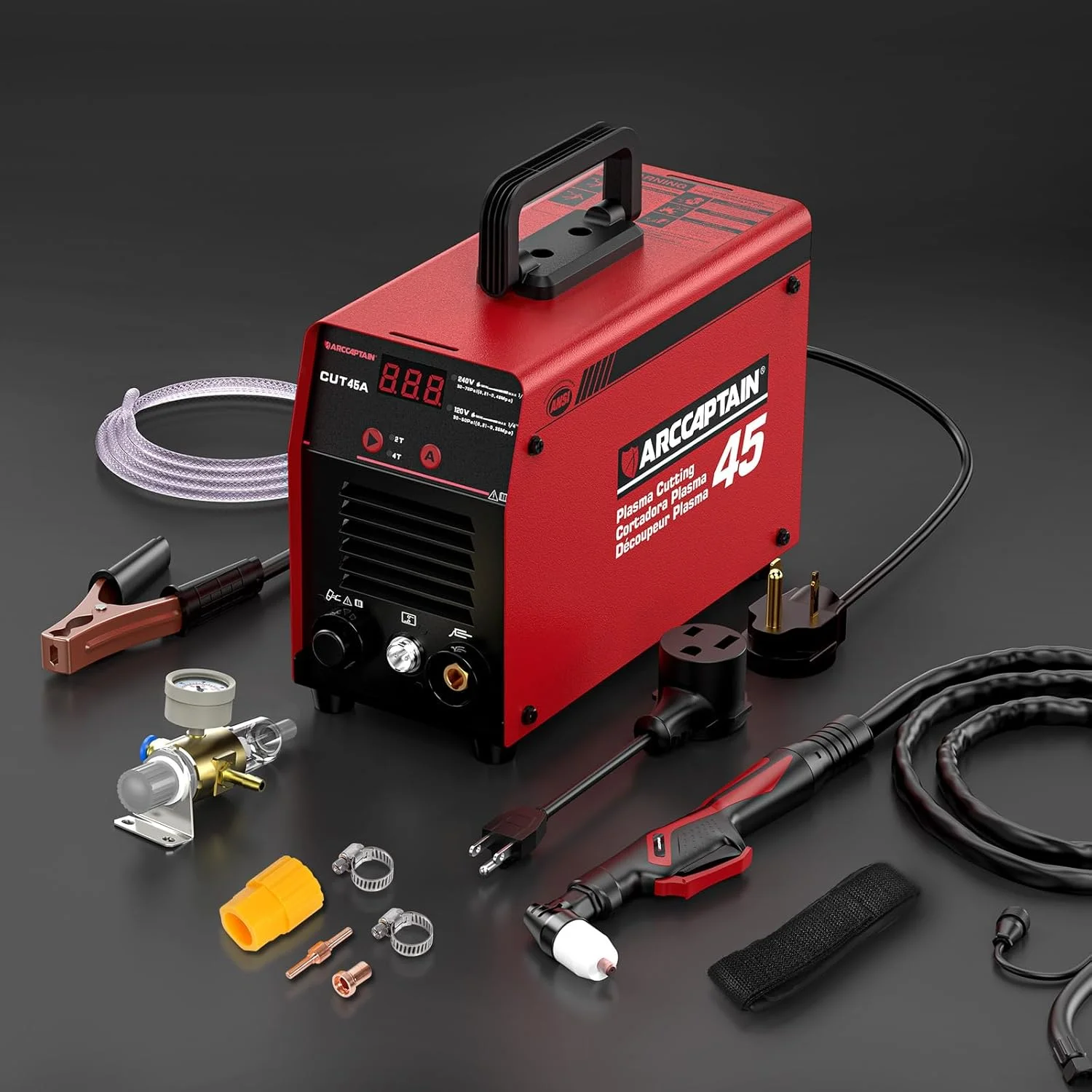ARCCAPTAIN Plasma Cutter, 45Amp Cutter Machine, 110V/220V Dual Voltage Digital Display IGBT Inverter Plasma Cutting Machine with 2T/4T Function - Image 8