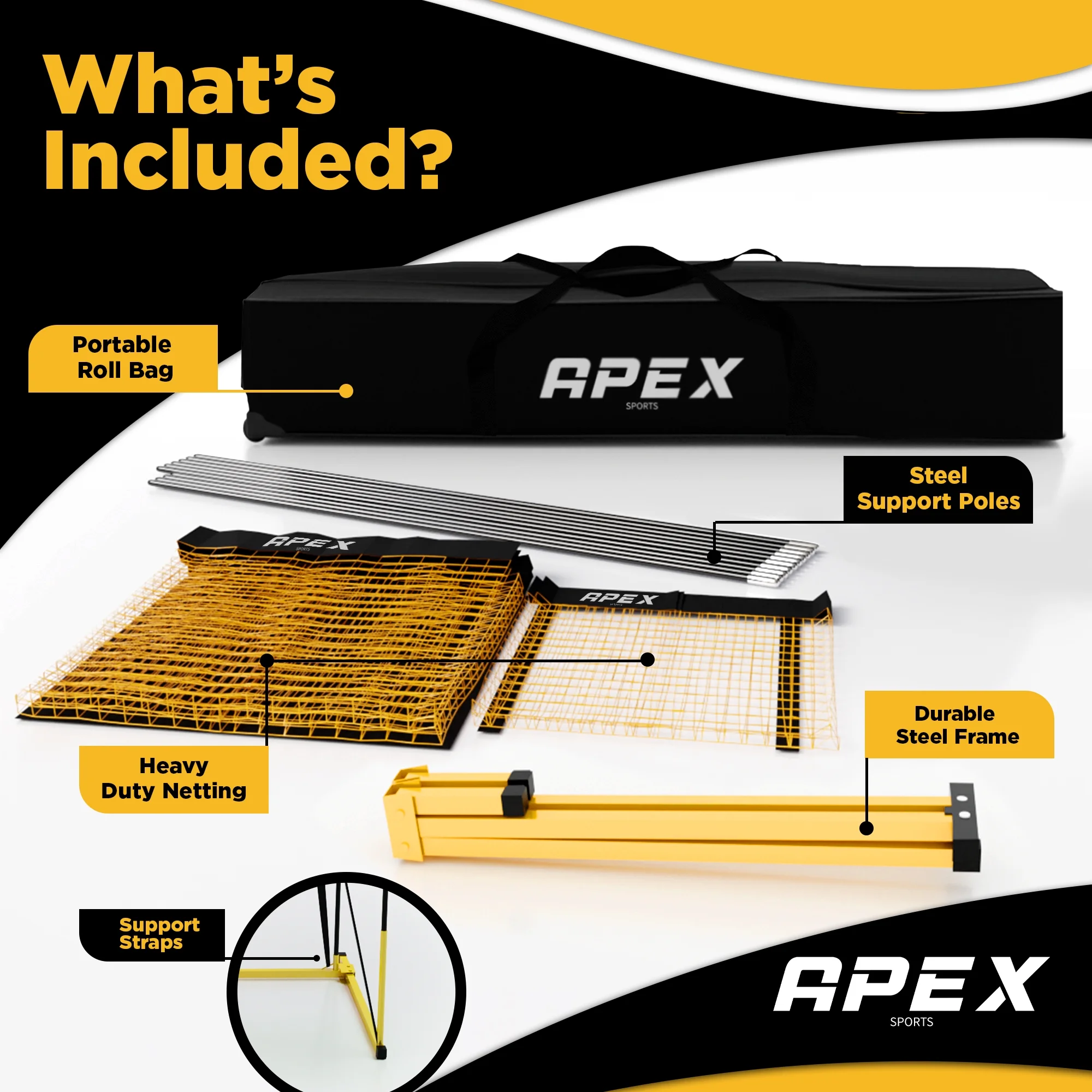 Volleyball Training Net Equipment System - Sturdy, Adjustable, and Portable | Improve Accuracy, Technique, and Skills | Ideal for Indoor/Outdoor Use | Easy Assembly & Storage | - Image 4