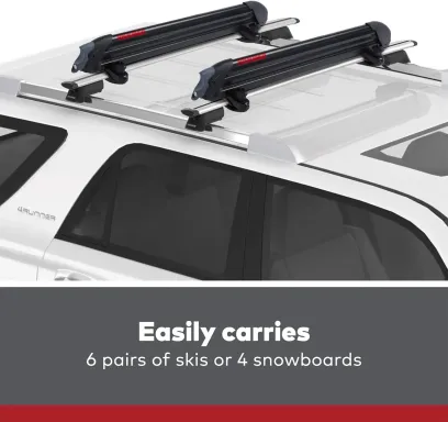 Yakima PowderHound 6 Ski & Snowboard MountRides Quietly Black