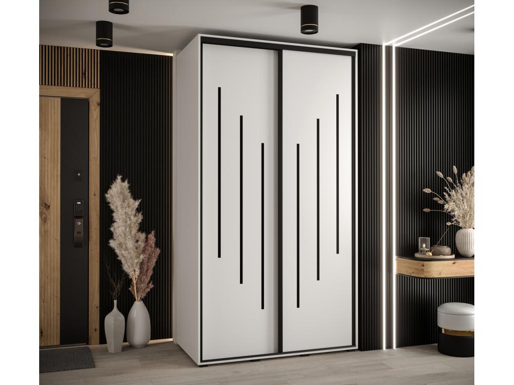 ARMARIO Decopractico 8 DE PUERTAS CORREDERAS 235.2/140/45 2 puertas (Blanco/Blanco/Negro) 49408DXFG