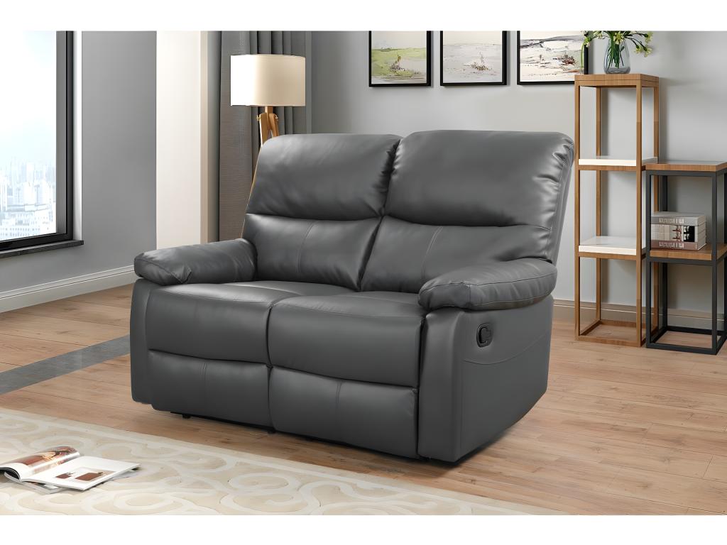 Sofá reclinable 2 plazas "Lincoln" -147 x 89 x 103 cm-Gris