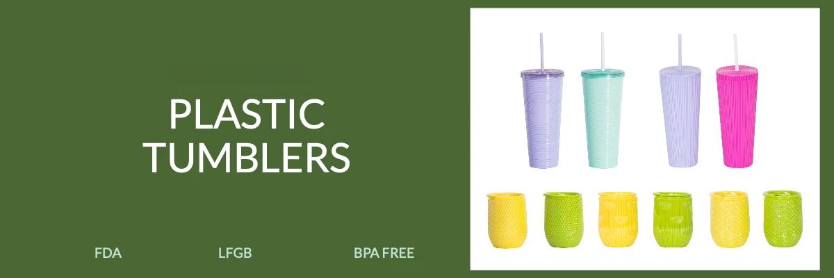 Plastic tumbler lineup