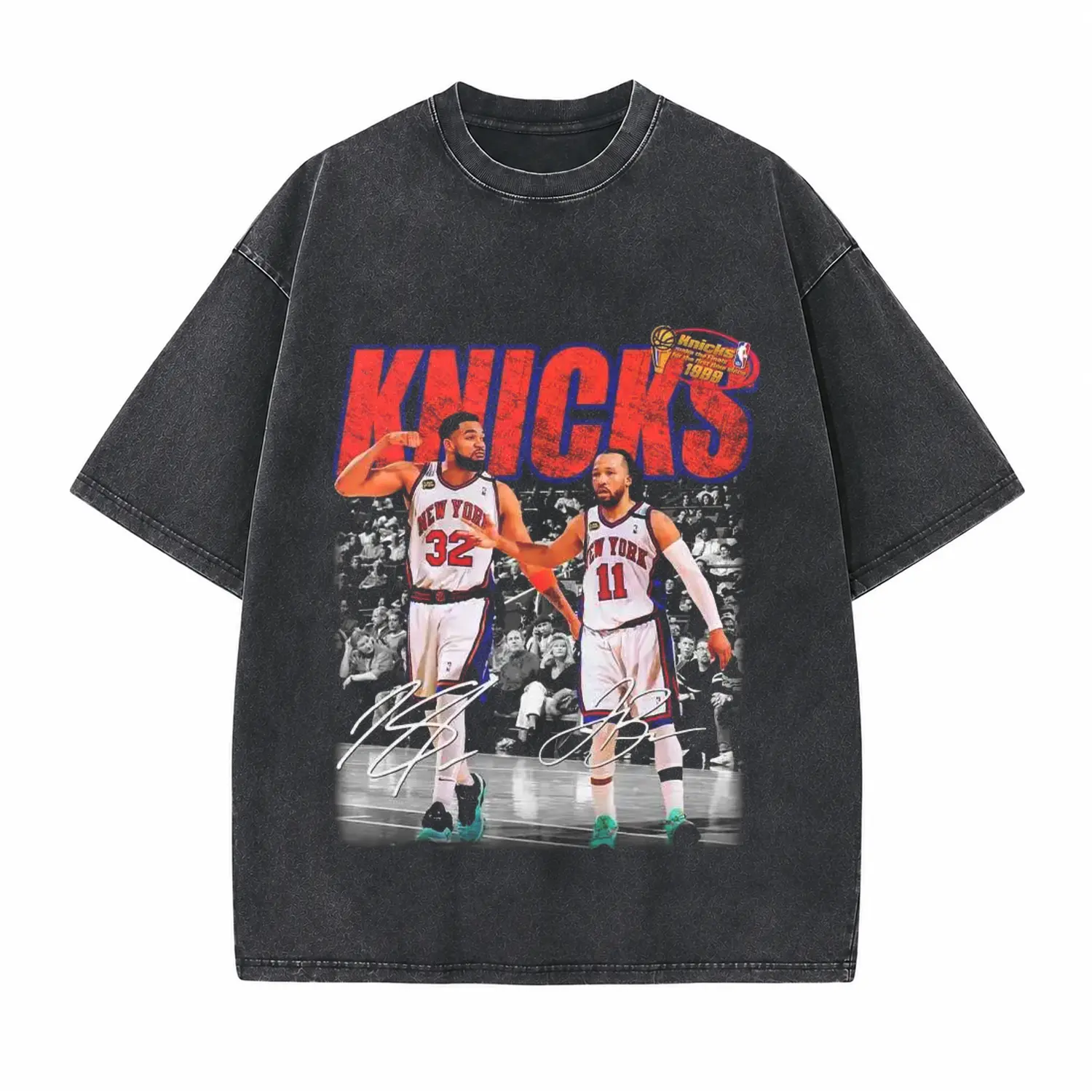 New York Basketball Duo Printed Unisex Washed T-Shirt