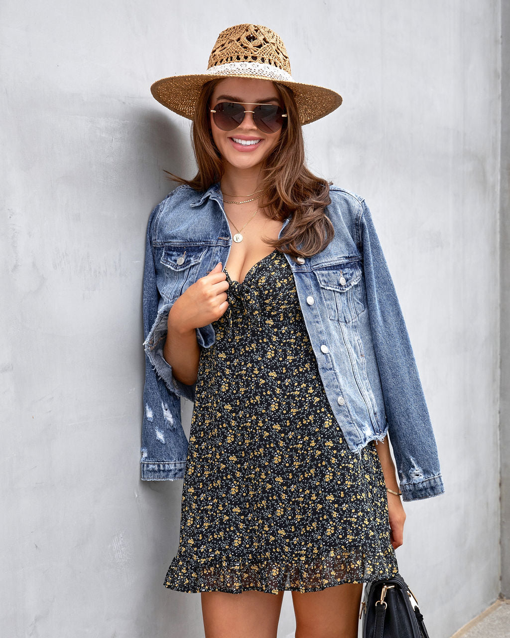 Sweetest Journey Floral Front Tie Mini Dress - FINAL SALE - Se7enfashion