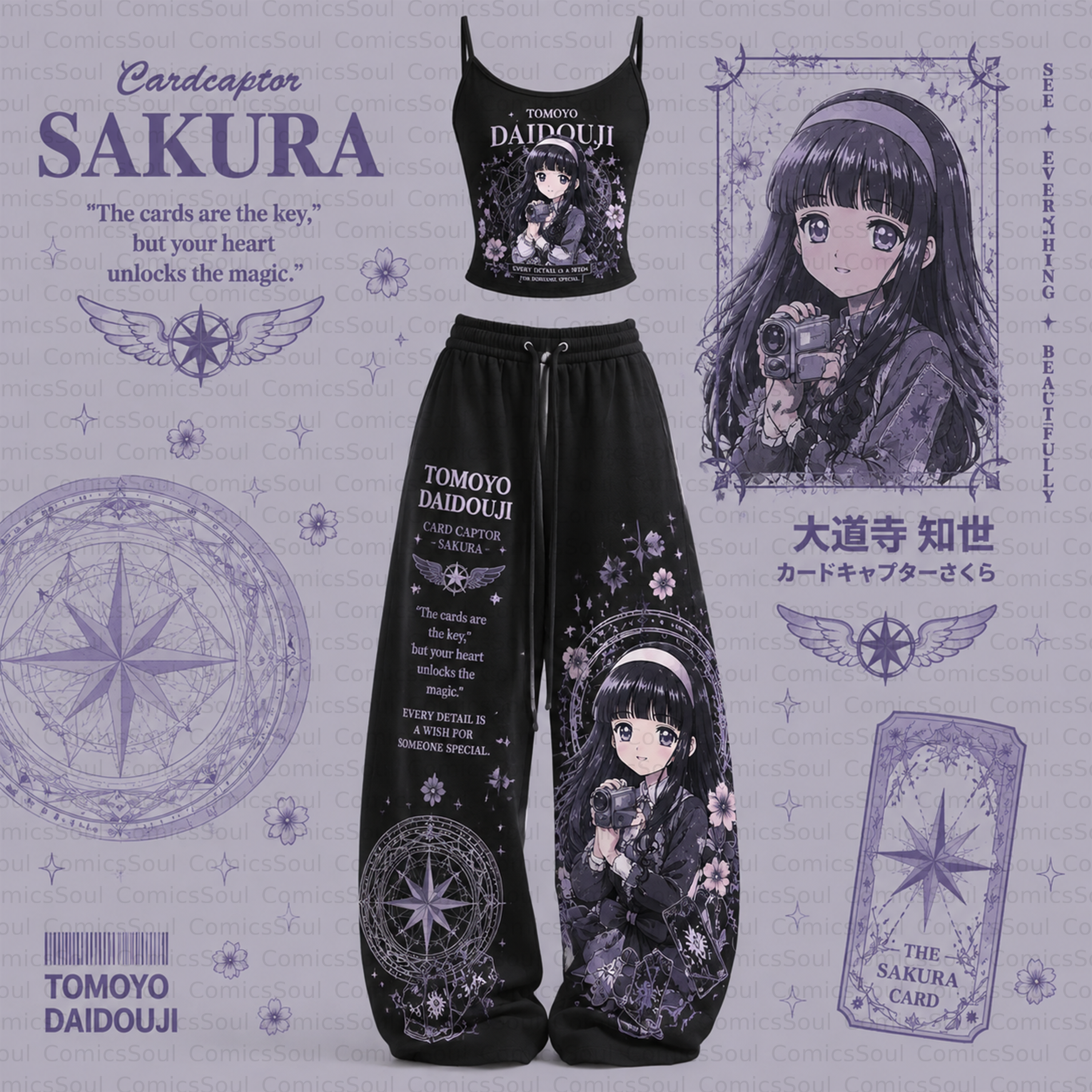 Cardcaptor Sakura Top & Elasticated Trousers Two-Piece Set TeeThreads Sustain the Scene with Custom Apparel