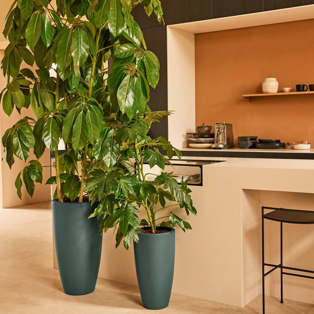 Elho June Round High 30 - Groen - L 30 x B x H 53 cm - Binnen en Buite