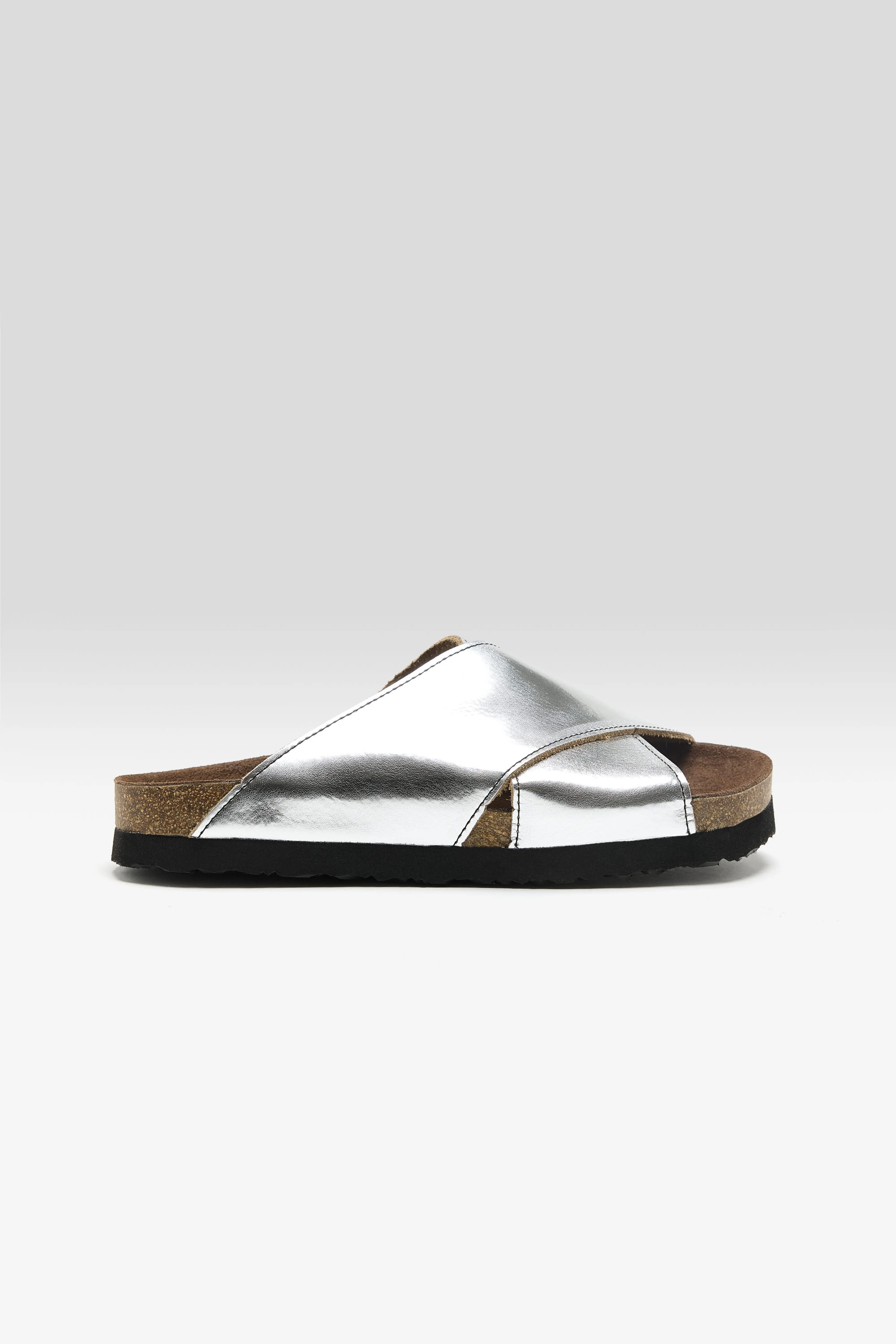 Bellerose Metallic Leather Cross Sandals  (261 / W / SILVER)