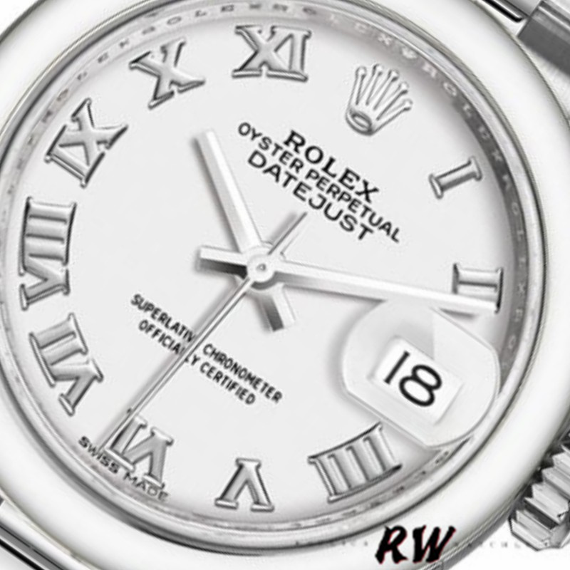Rolex Datejust 279166 White Roman Numeral Dial Domed Bezel 28mm Lady Replica Watch