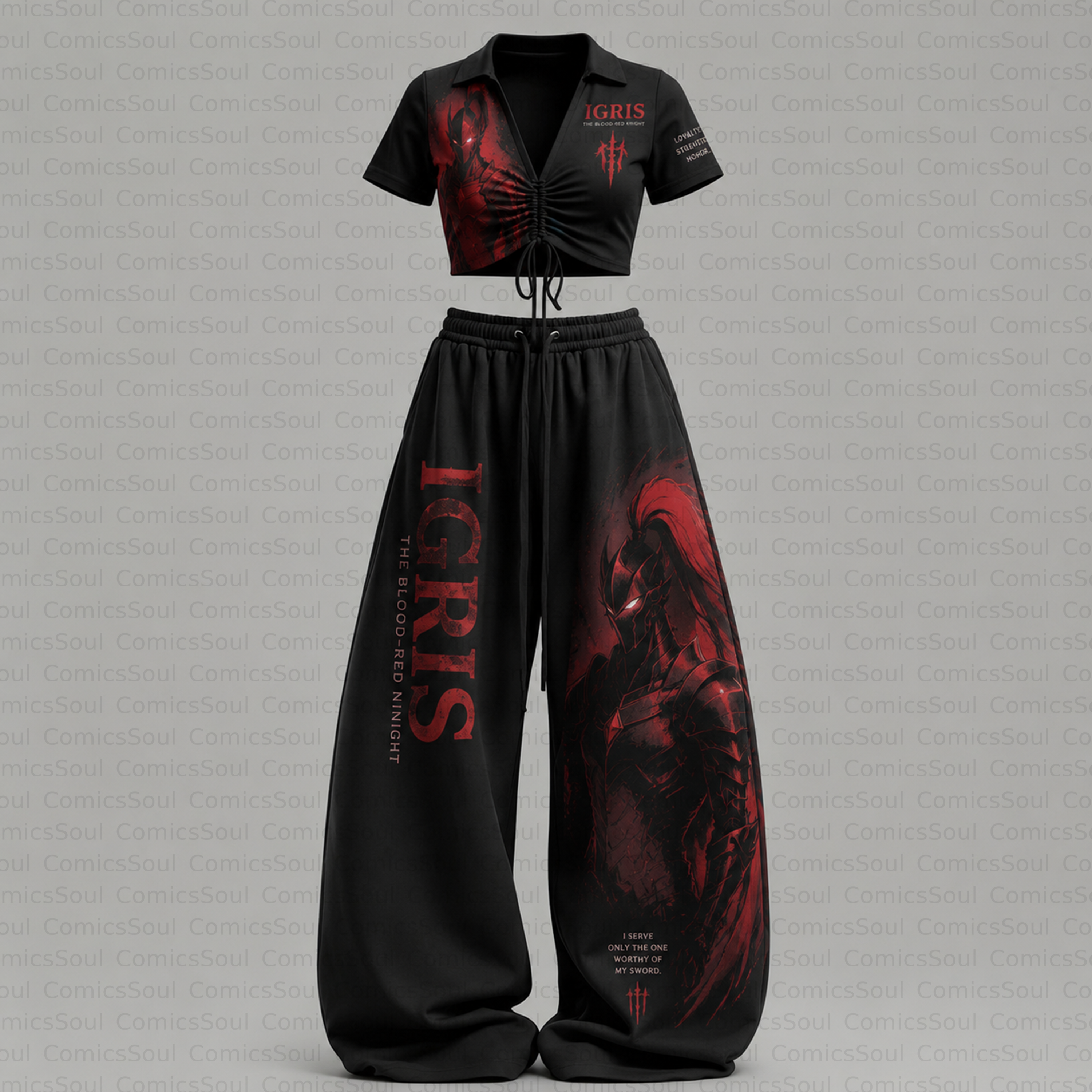 Solo Leveling Drawstring Short Sleeve Top & Long Pants Two-Piece Set TeeThreads Sustain the Scene with Custom Apparel