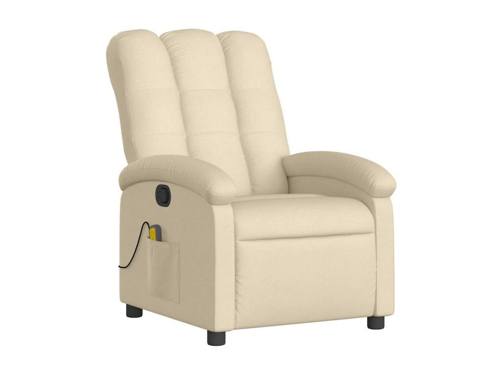 Sillón de masaje reclinable de tela crema