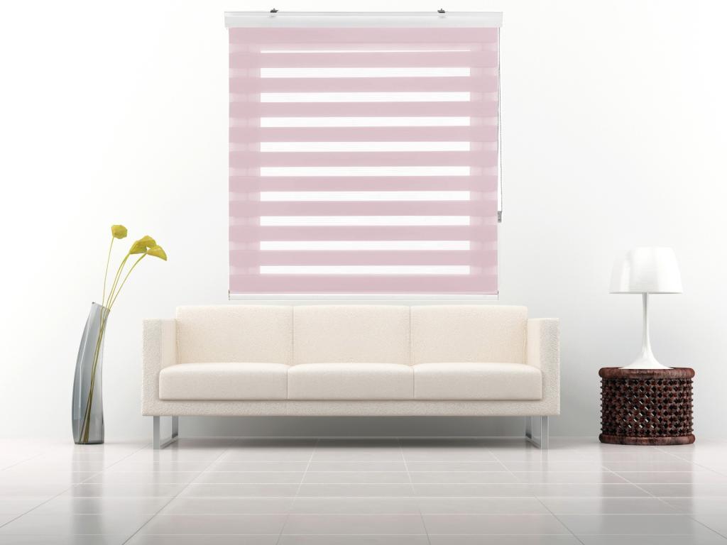 Hogarlujo | Estor Enrollable NOCHE y DIA | 125 x 255 cm (Ancho por Alto) Tamaño de Tela 122 x 250 cm | Modelo SANSA Color Rosa