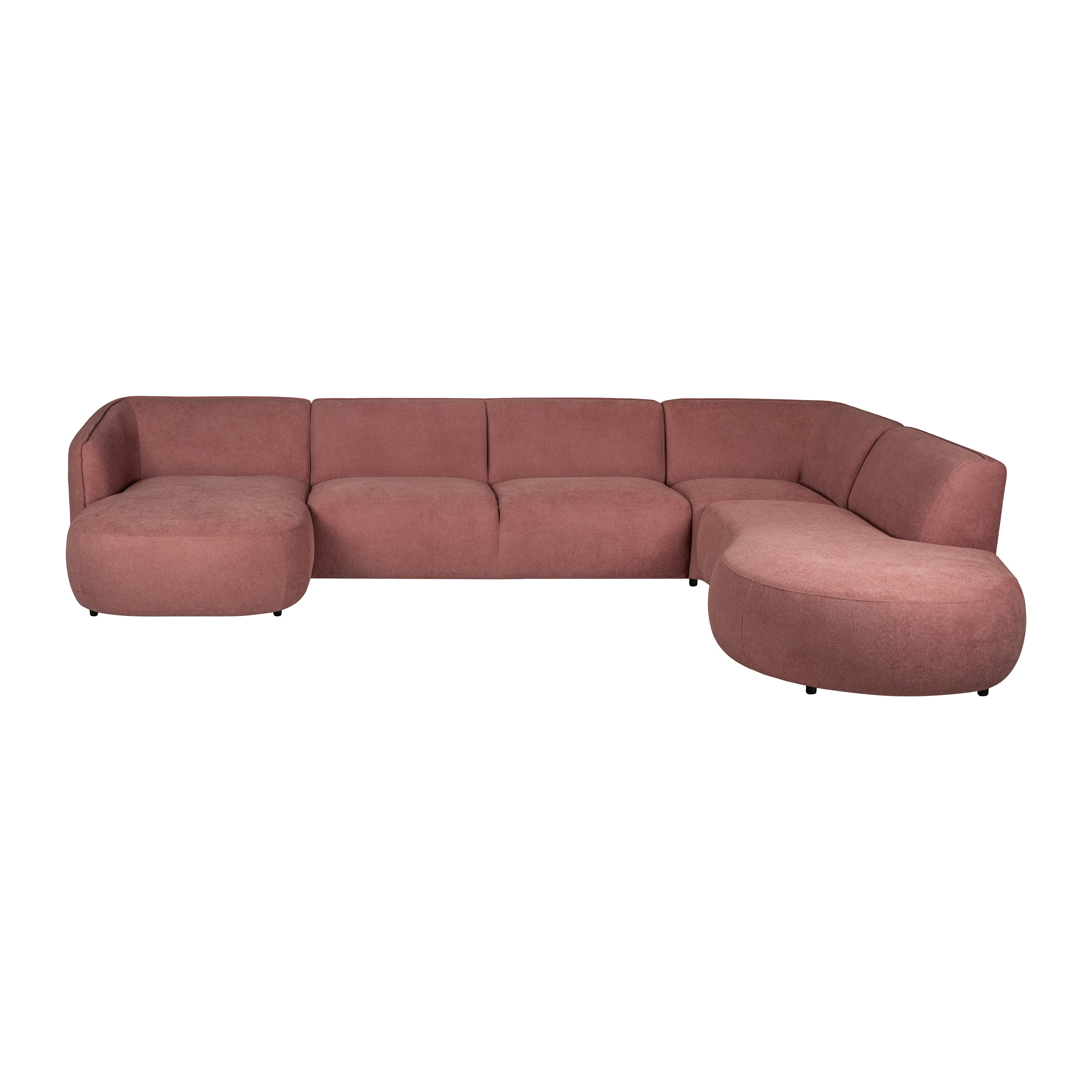 Blokker Soft U-bank Rechts - Micro Chenille - Oud Roze