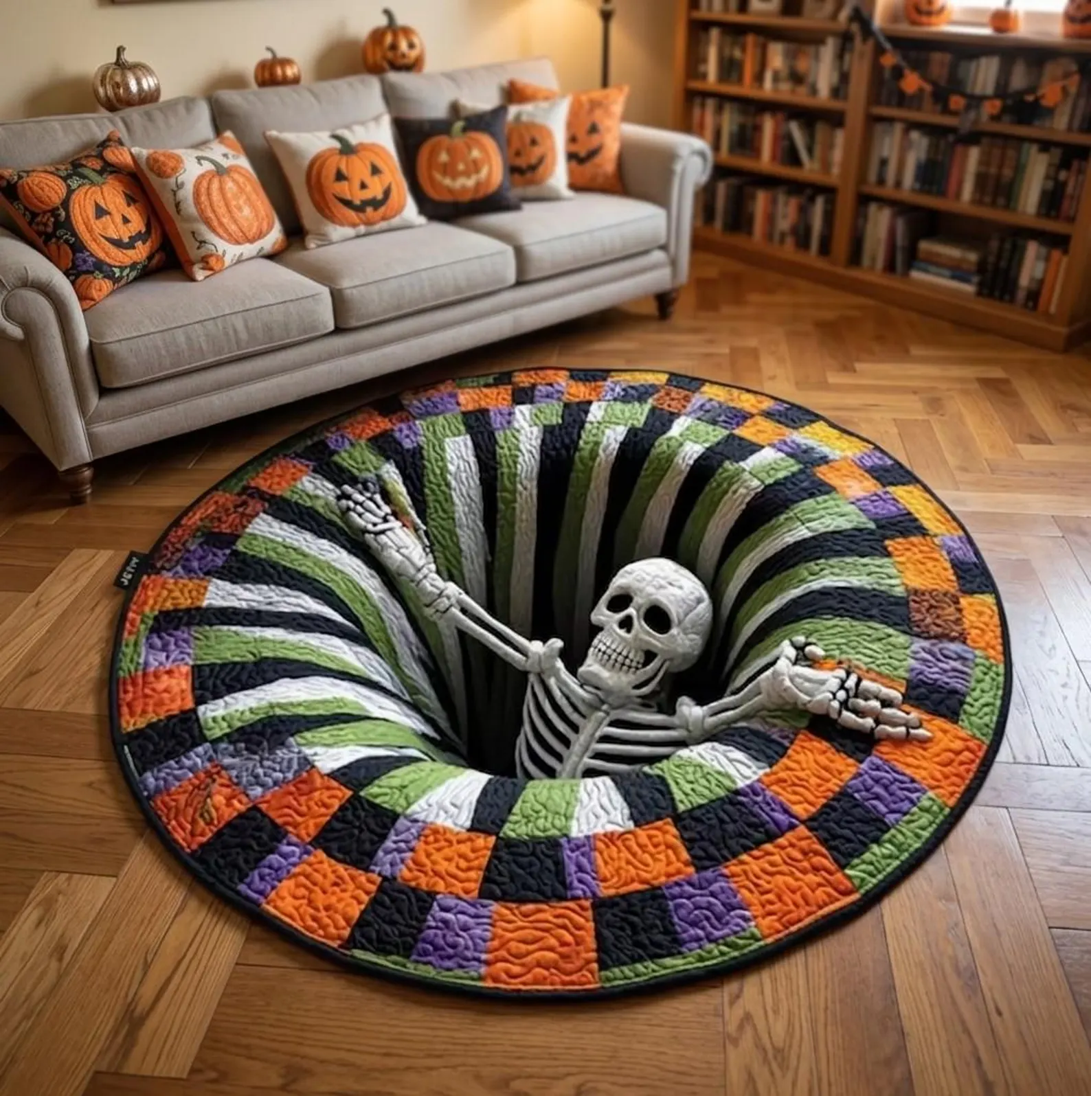 VortexEye™ 3D Ghost Illusion Round Rug - Waterproof Halloween Floor Mat
