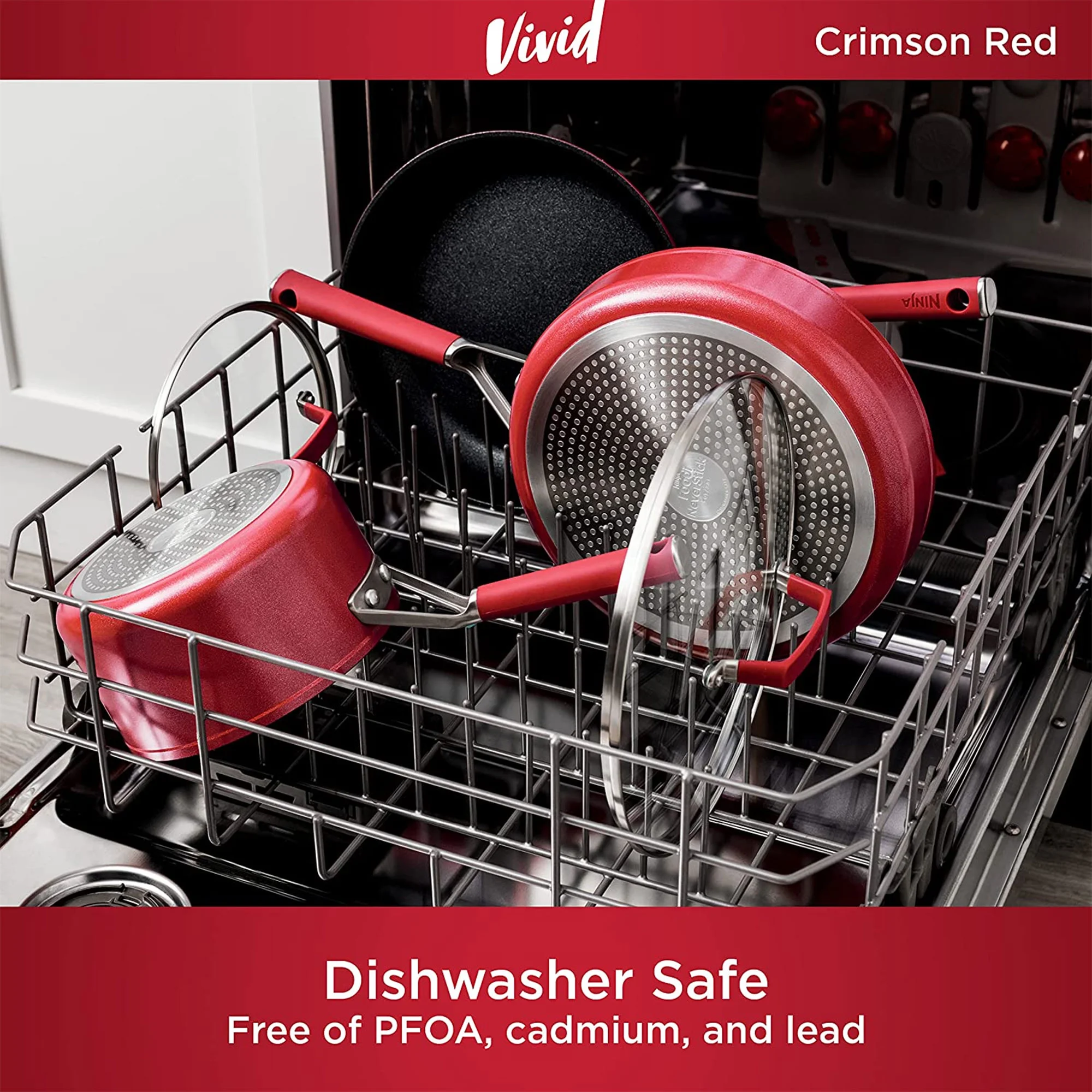 Ninja Foodi NeverStick Vivid Oven Safe 10 Piece Pots and Pans Cookware Set - Image 9