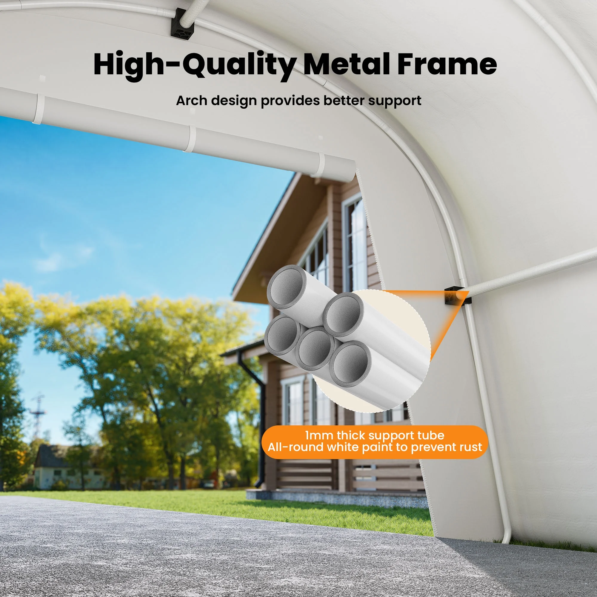 COSIEST 10'x20'Heavy Duty Carport ,Portable Outdoor Canopy Garage with Waterproof PE Roof and Steel Frame - Image 12