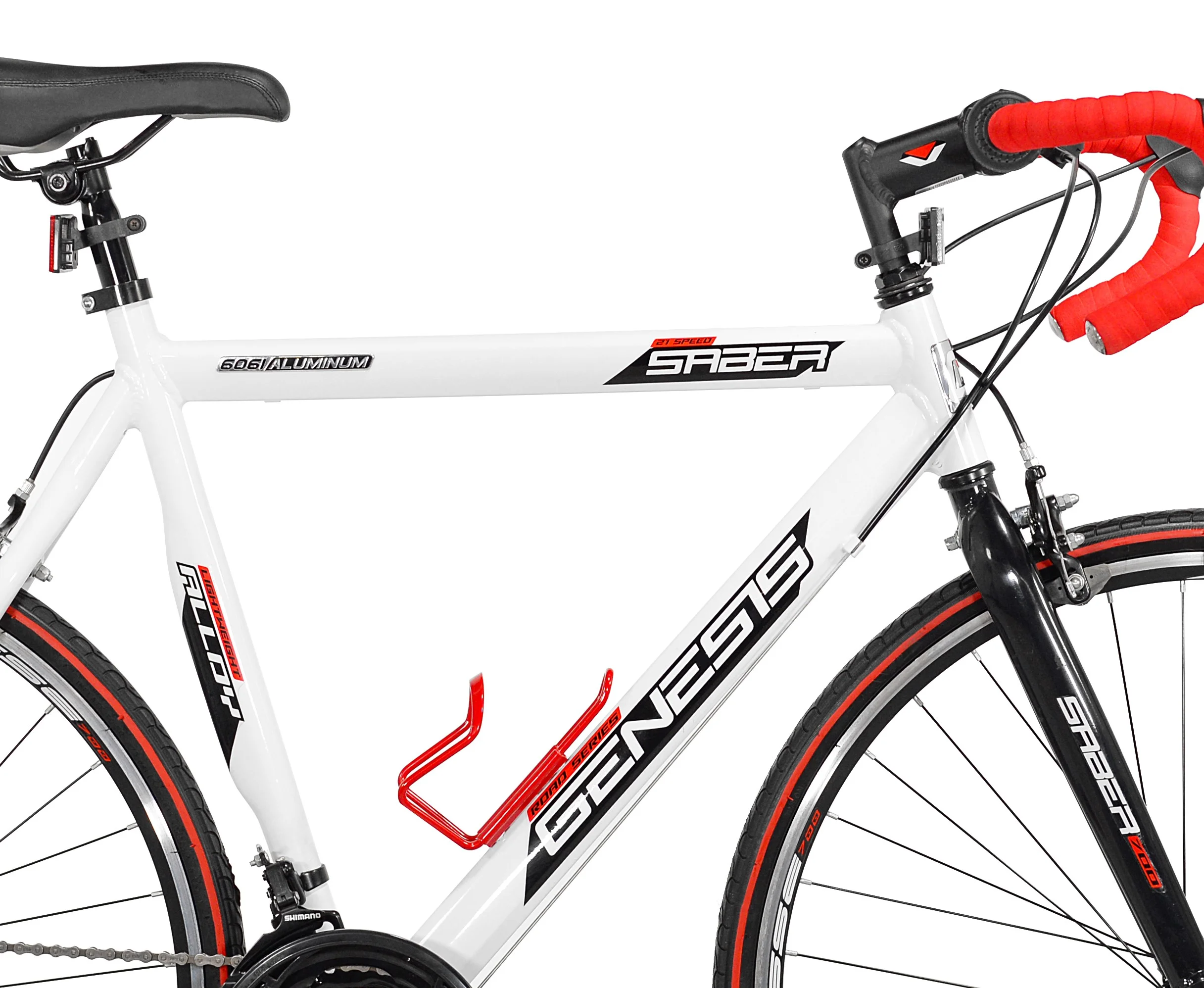 700c Saber Men's Road Bike, Medium, White - Image 4