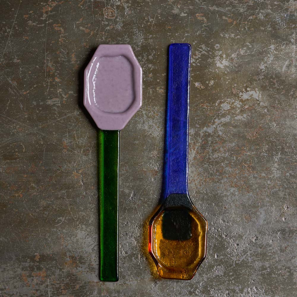 Cuillère à café en verre - Lila