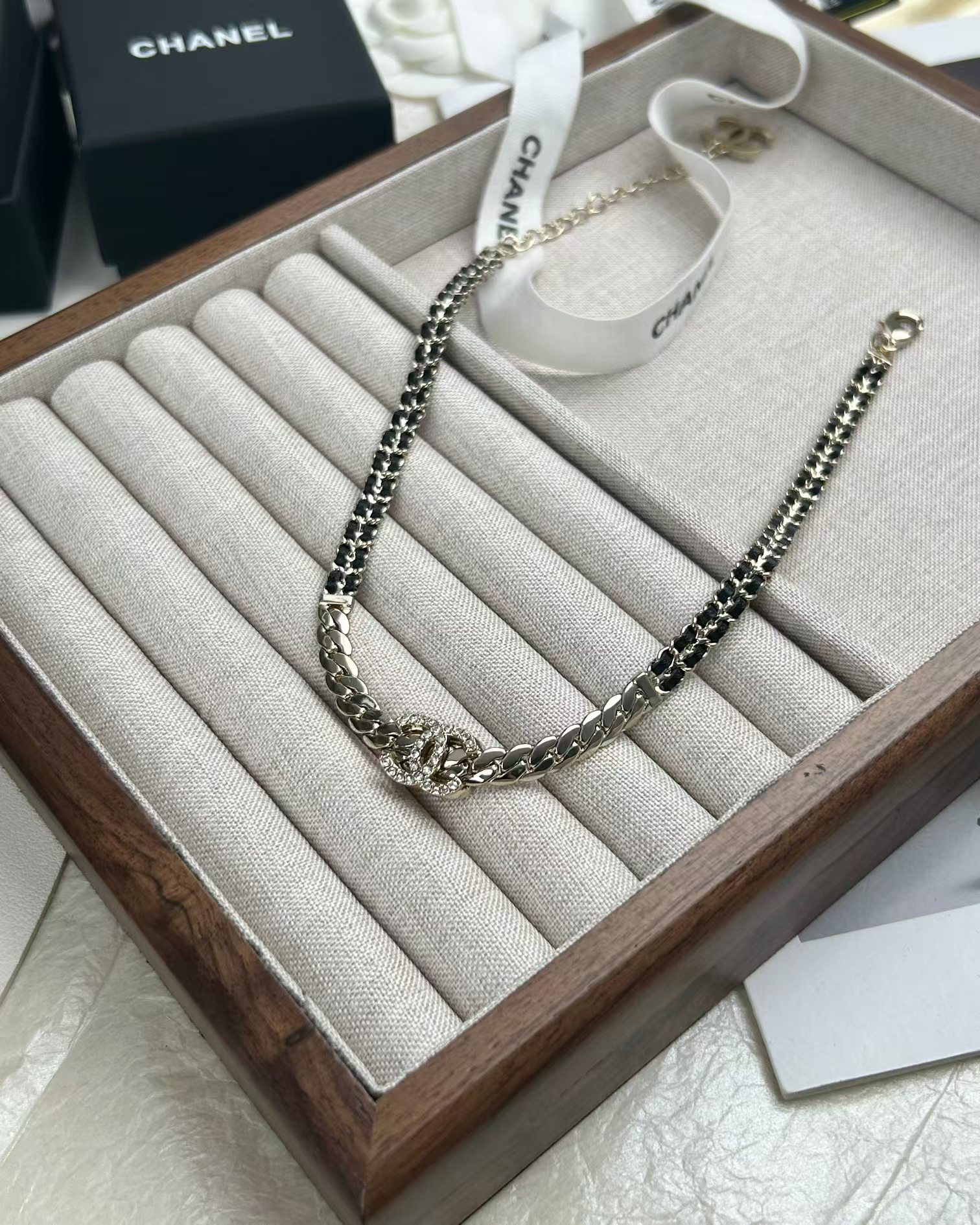 Chanel Leather Choker Necklace - Original Replica Club