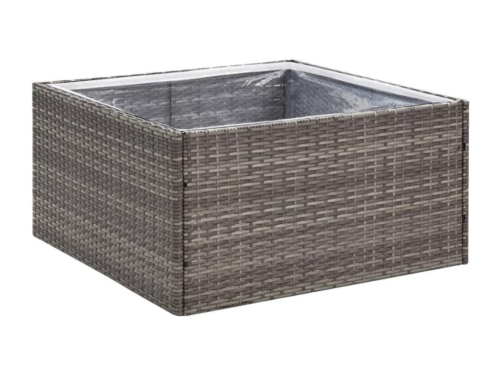 Decoratodo ratán sintético gris 80x80x40 cm