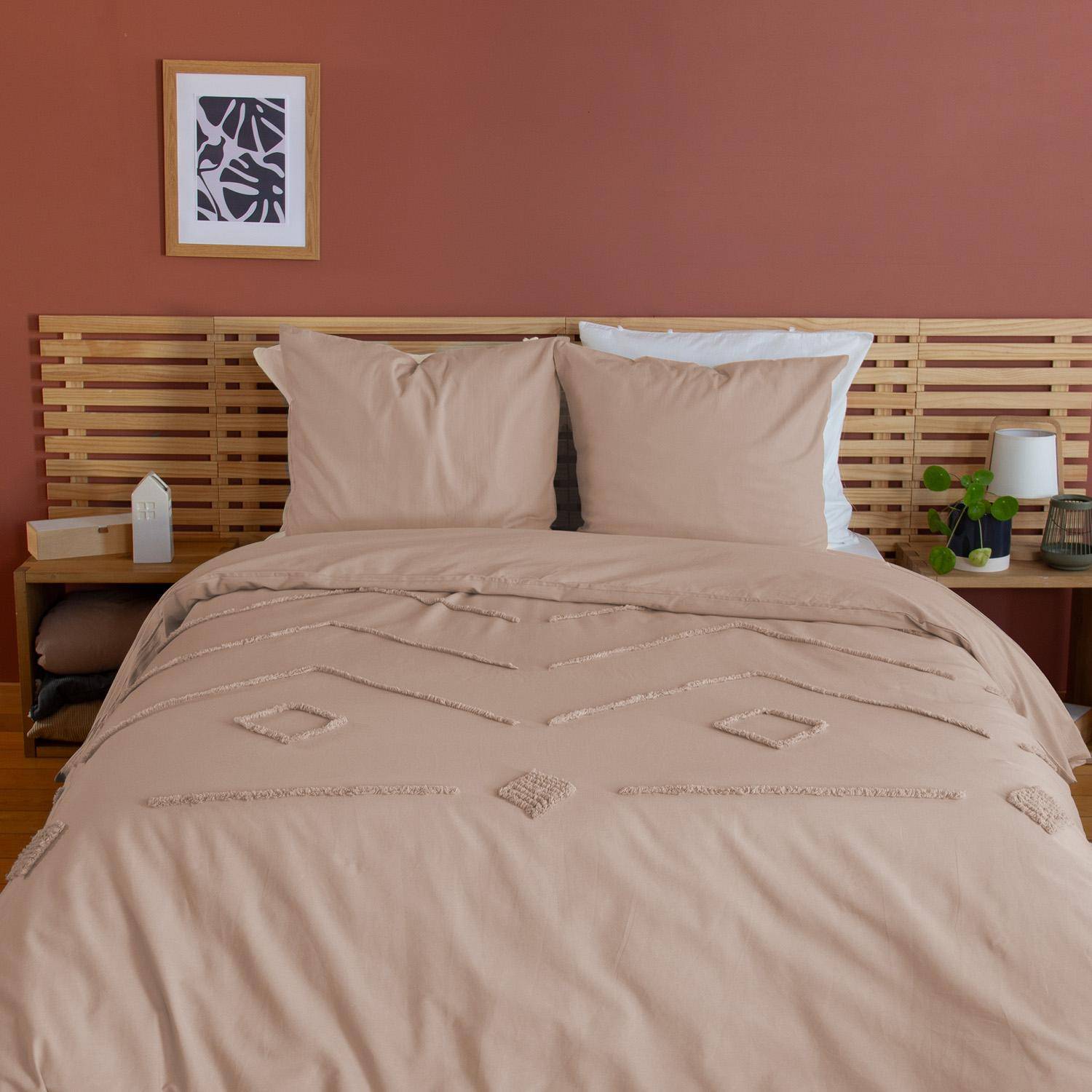 Ariane - Ropa de cama de algodón de 2 plazas rosa