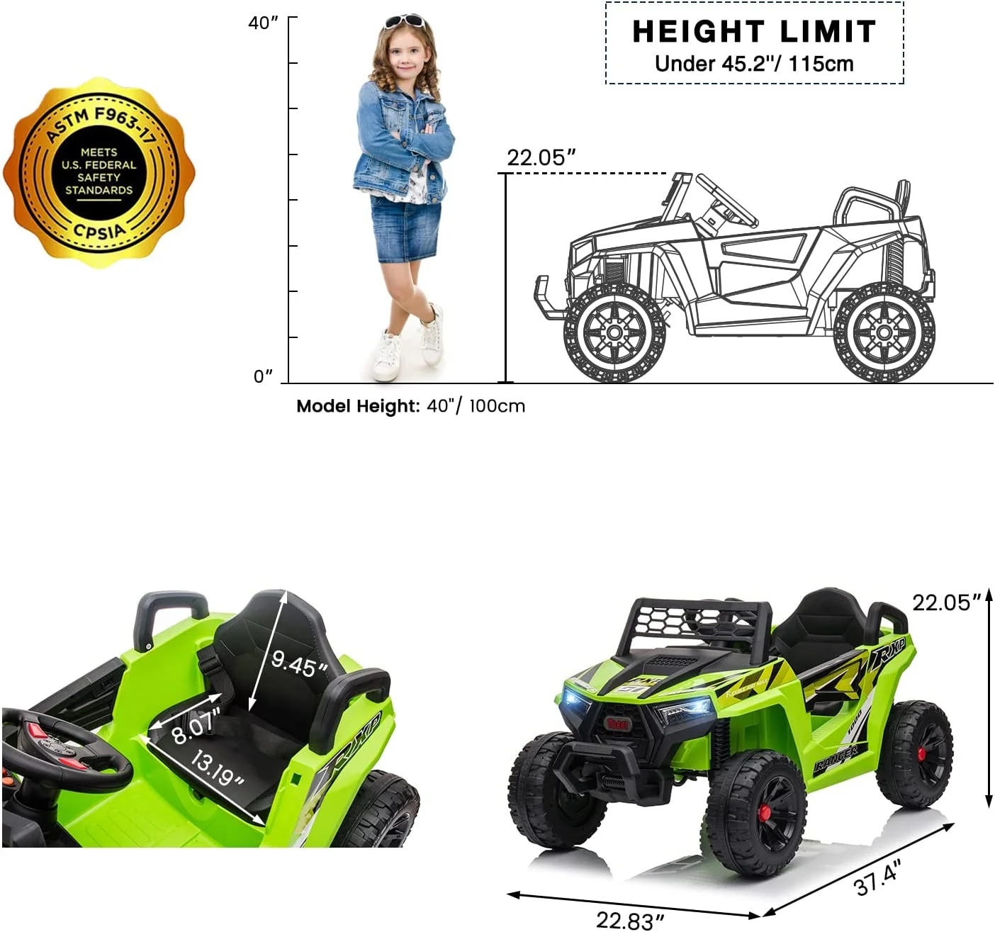TOBBI 12V Kids Electric off-Road UTV Truck Car Battery Powered Ride on Toys for Girls with LED Headlights, Music, Horn - Image 27