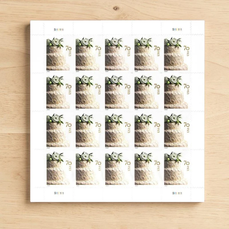 2014 Wedding Cake 2-Ounce Rate First Class -Forever Postage Stamps(100 Pcs 5 Sheets)