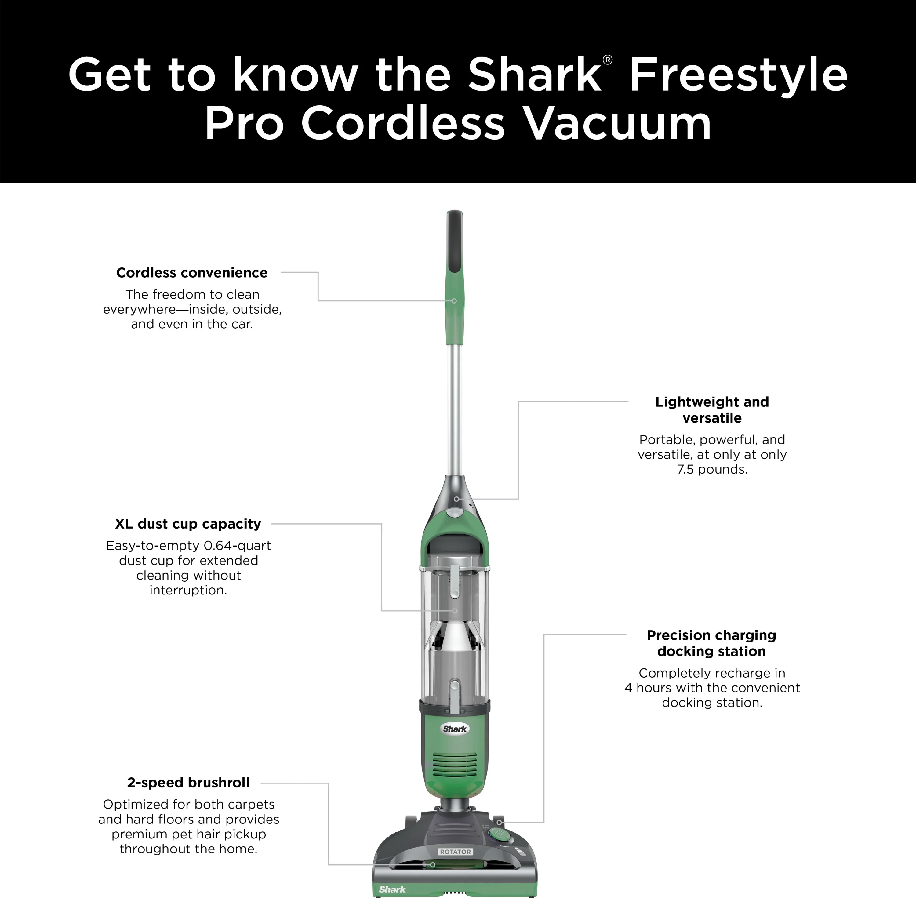 Shark® Freestyle Pro Cordless Vacuum with Precision Charging Dock SV1114 - Image 8