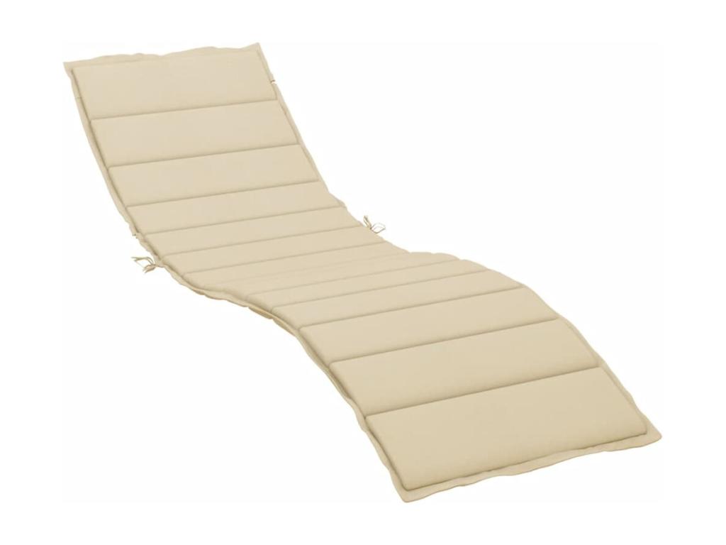 Cojín de tumbona de tela Oxford beige 200x60x3 cm