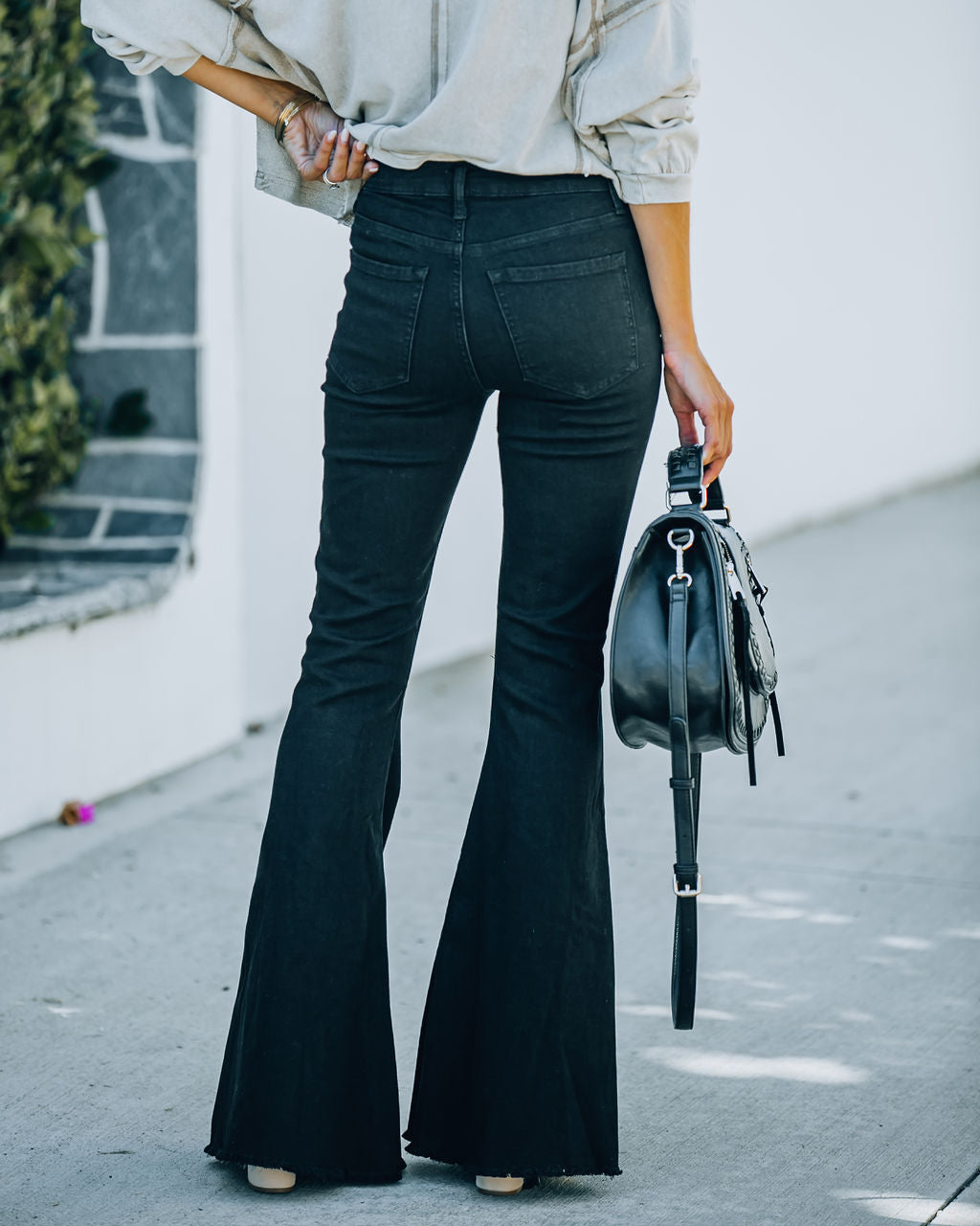 Ashby High Rise Distressed Bell Bottom Denim - Se7enfashion