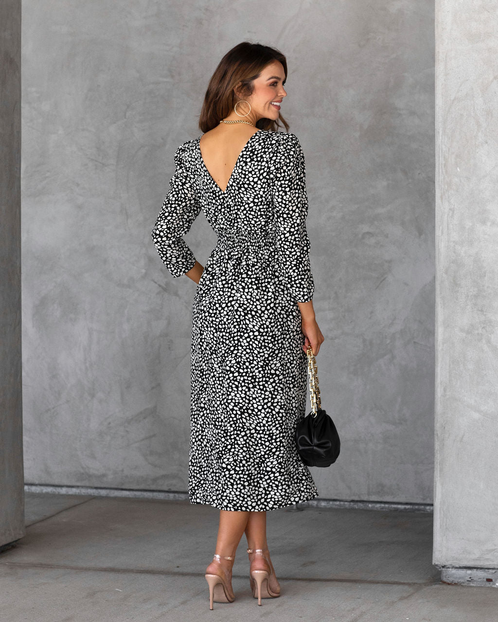 Classically Chic Printed Pocketed Midi Dress - FINAL SALE - Se7enfashion