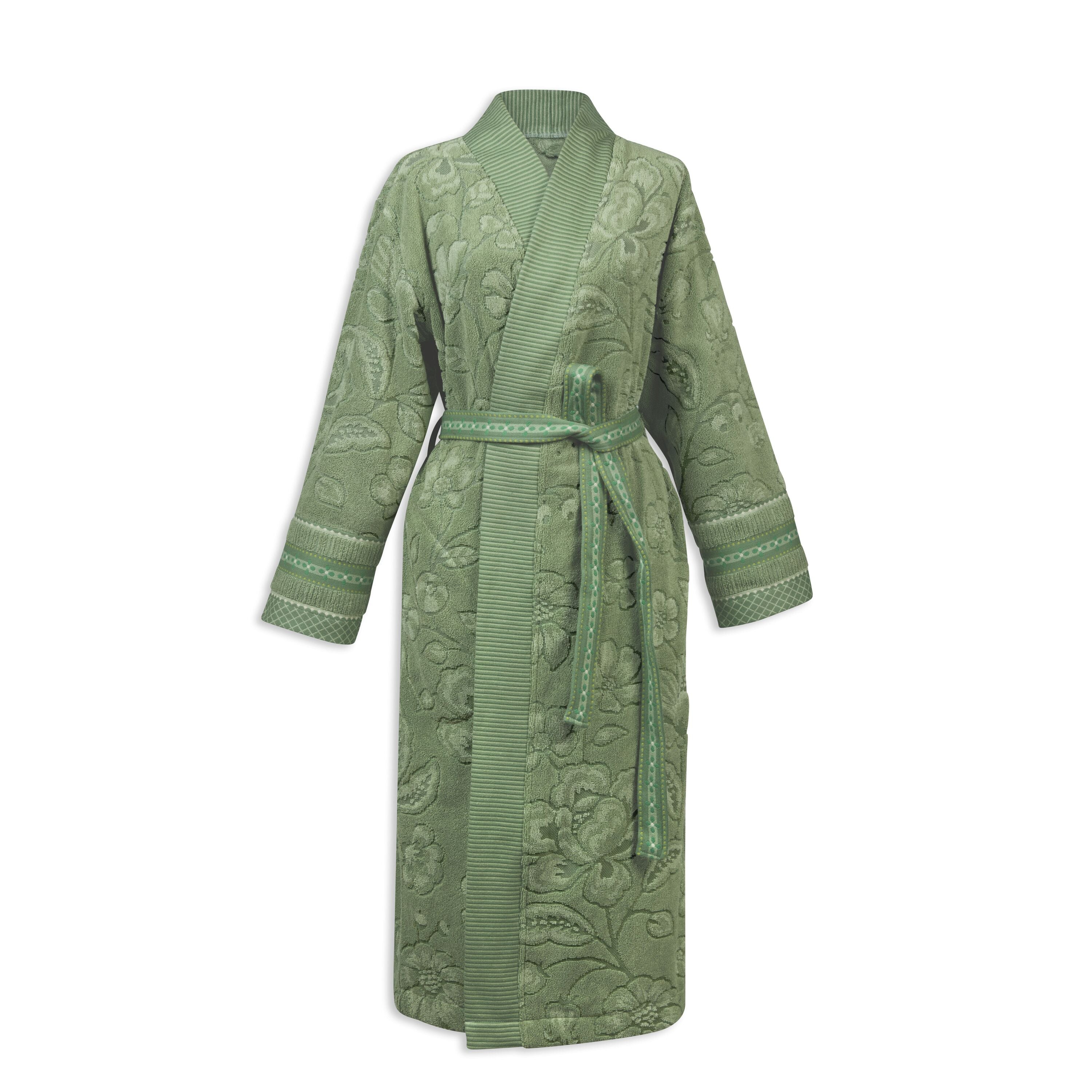 Pip Studio Jasmin Jacquard Badjas - Groen - XXL