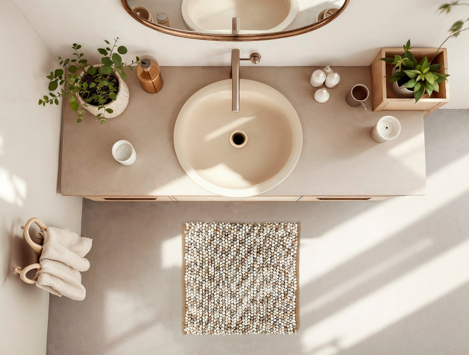 Zo Home Bidetmat Zola - 60x60cm natural