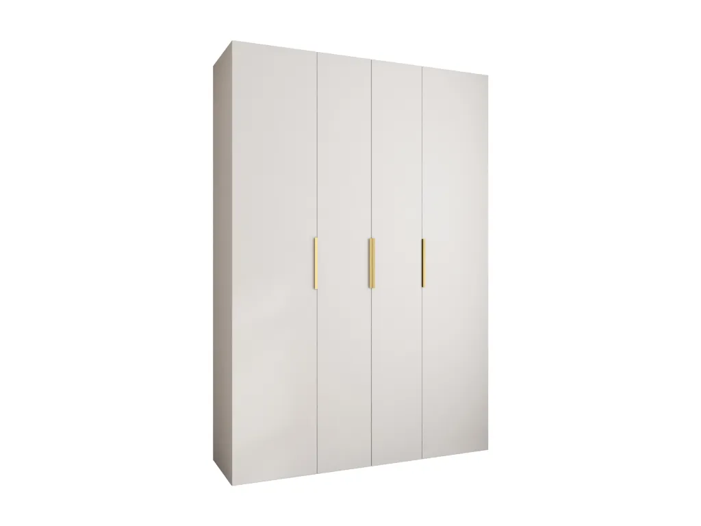Armario Como 4 puertas batientes 245,5x170x50 cm blanco/oro ctn3430757