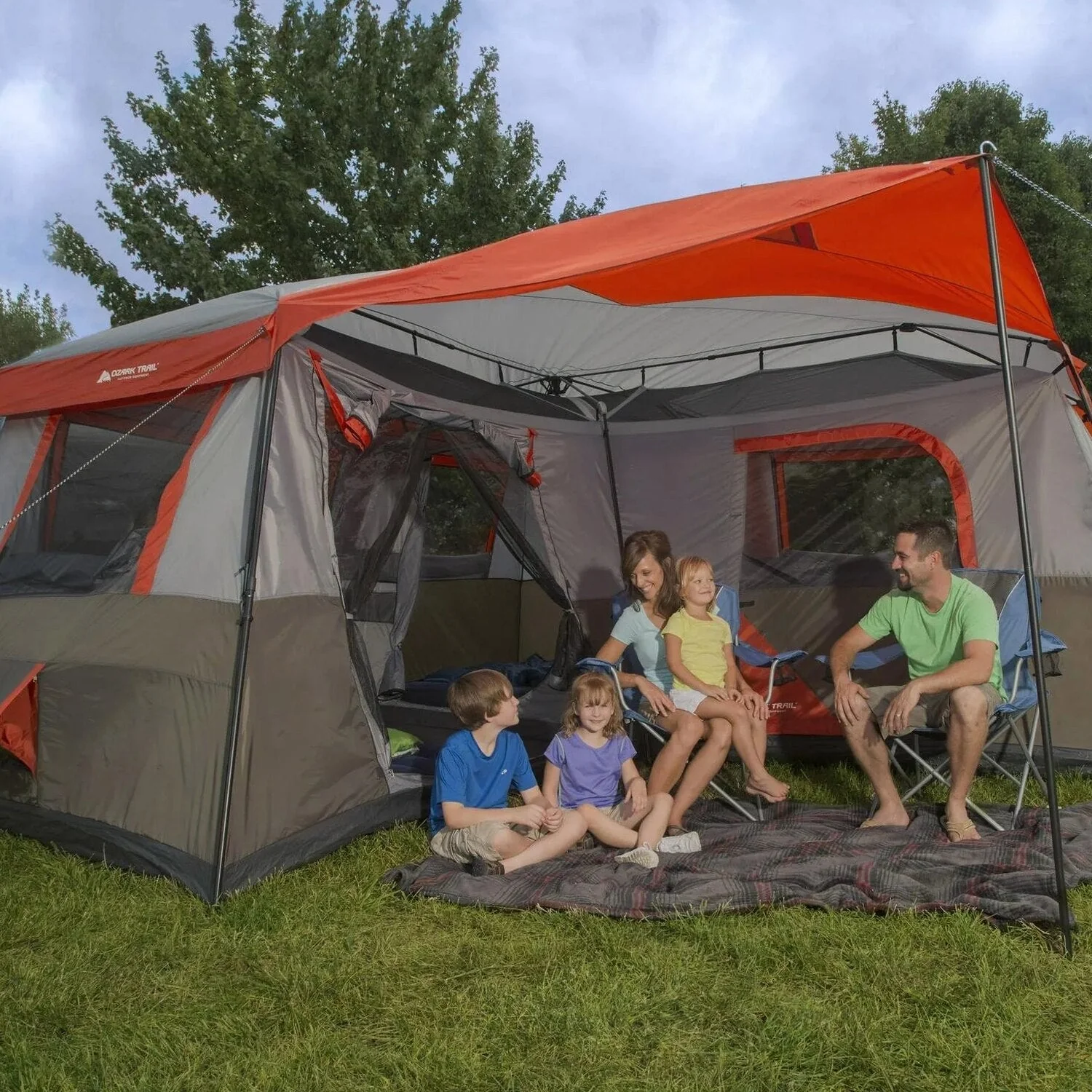 Ozark Trail Instant Cabin Tent, Sleeps 12, 16 x 16, 3-Room - WMT-161682B - Image 2 Ozark Trail Instant Cabin Tent, Sleeps 12, 16 x 16, 3-Room - WMT-161682B - Image 2