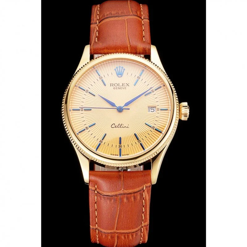 Superclone Rolex Cellini 38mm Gold Dial REP016797